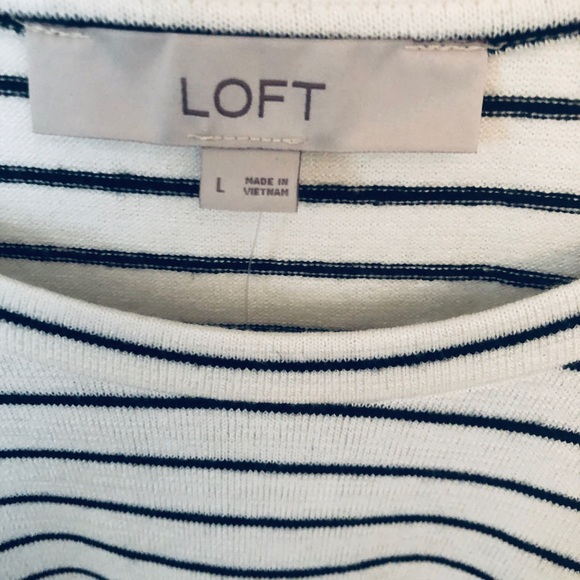 LOFT Black & White Striped Sweater - Picture 2 of 4